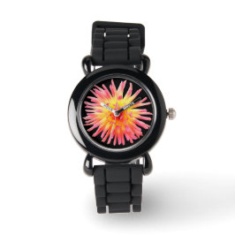 Reloj De Pulsera Flor rosa y amarilla
