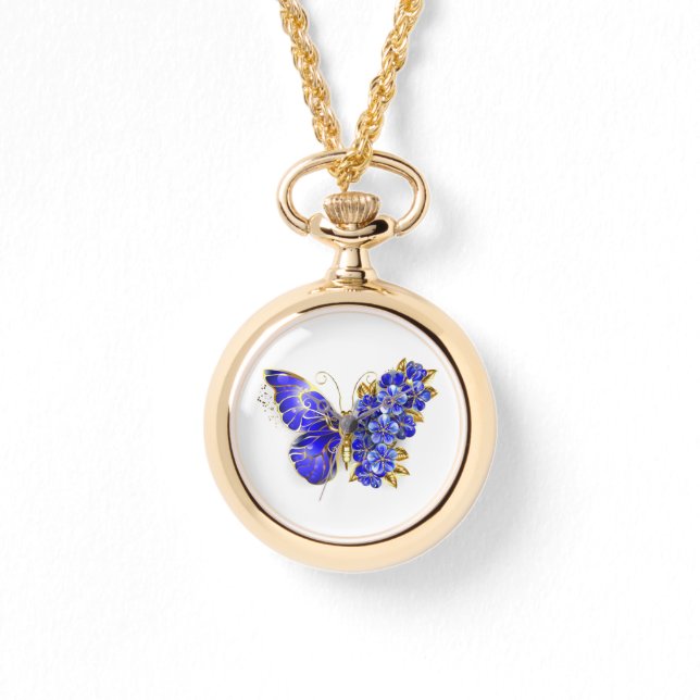 Reloj De Pulsera Flor Sapphire Mariposa (Anverso)