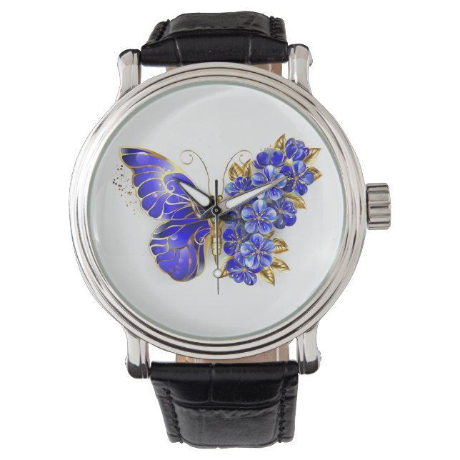 Reloj De Pulsera Flor Sapphire Mariposa (Anverso)