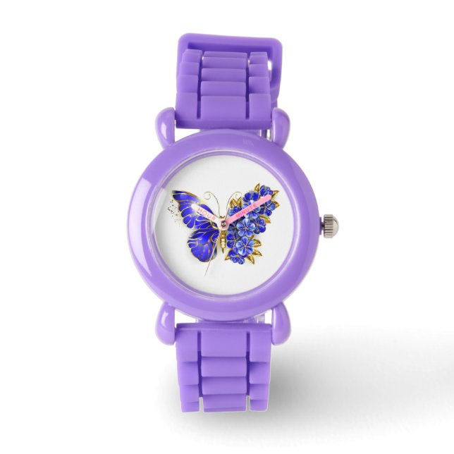Reloj De Pulsera Flor Sapphire Mariposa (Anverso)