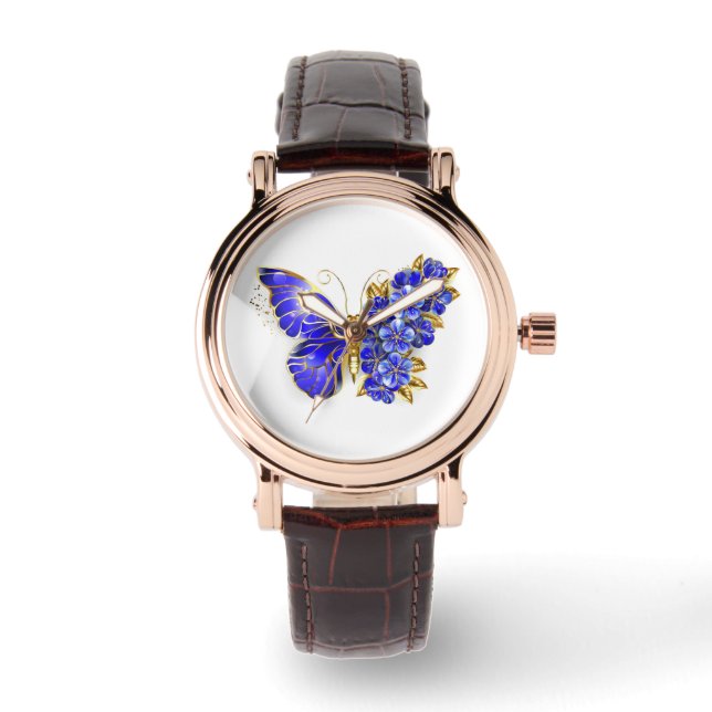 Reloj De Pulsera Flor Sapphire Mariposa (Anverso)