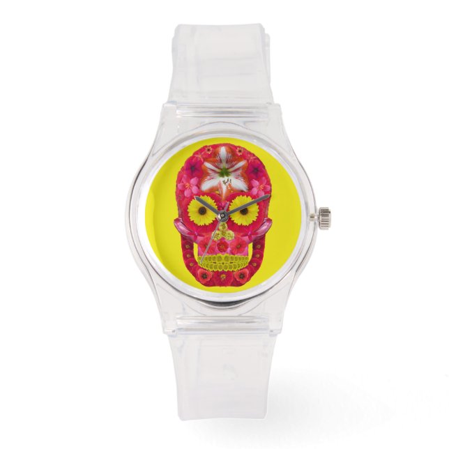 Reloj De Pulsera Flor Skull 6 (Anverso)