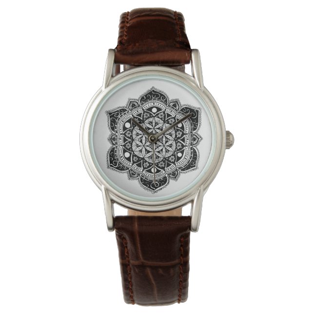Reloj De Pulsera Flor única de vida Mandala Watch (Anverso)