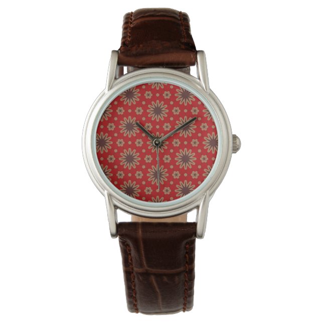 Reloj De Pulsera Floración de Estrella Carmesí (Anverso)