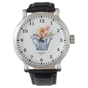 Reloj De Pulsera Floral acuática pintada a mano