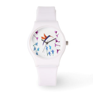 Reloj De Pulsera Floral Bird Art Hummingbird