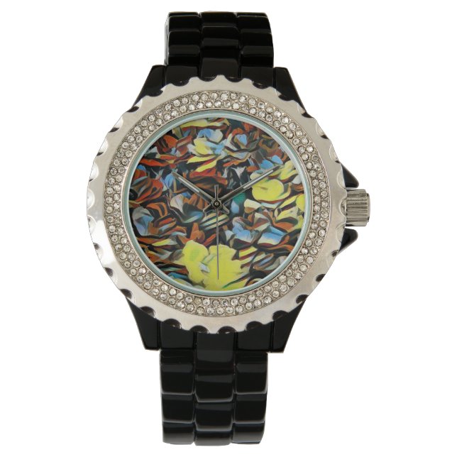 Reloj De Pulsera Floral Black Watch con efecto Dreaming (Anverso)