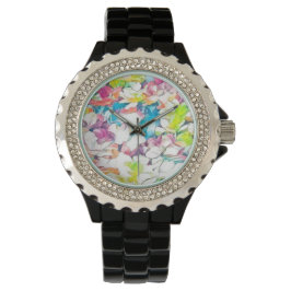 Reloj De Pulsera Floral Black Watch con efecto flotante
