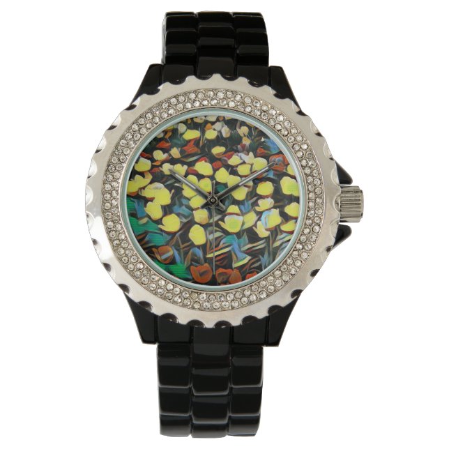 Reloj De Pulsera Floral Black Watch (Dreaming) (Anverso)