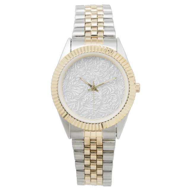 Reloj De Pulsera Floral blanca (Anverso)
