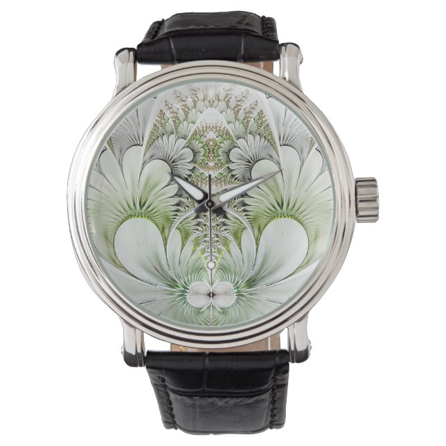 Reloj De Pulsera Floral blanca (Anverso)