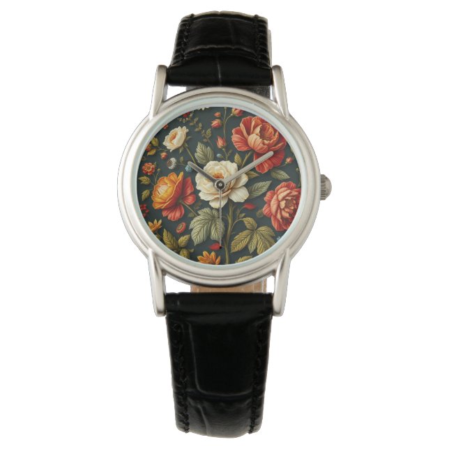 Reloj De Pulsera Floral de Art Nouveau - Vida en plena floración (Anverso)