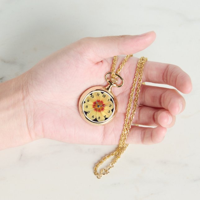 Reloj De Pulsera Floral de Dahlia Bloom amarillo (Mano)