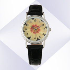 Reloj De Pulsera Floral de Dahlia Bloom amarillo