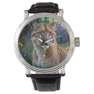 Reloj De Pulsera Floral de león de montaña