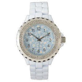 Reloj De Pulsera Floral de margarita azul