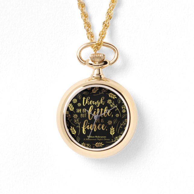 Reloj De Pulsera Floral de oro de William Shakespeare (Anverso)