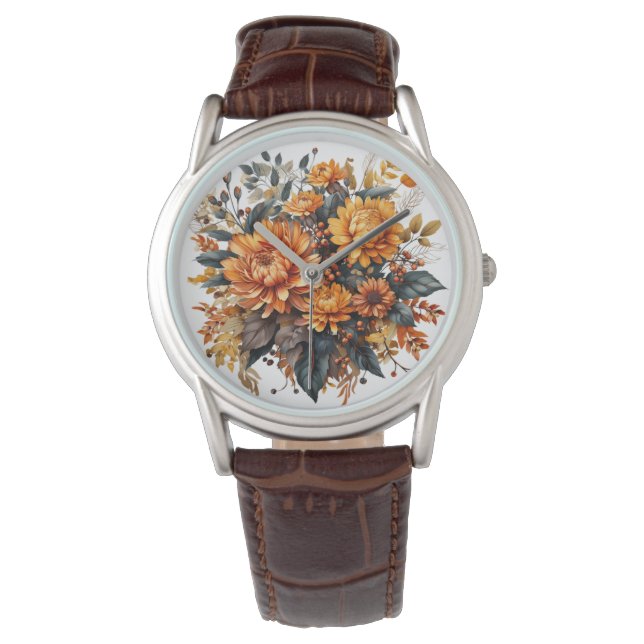 Reloj De Pulsera Floral de otoño espléndida (Anverso)