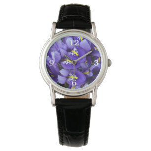 Reloj De Pulsera Floral de primavera de irlandeses azules en miniat