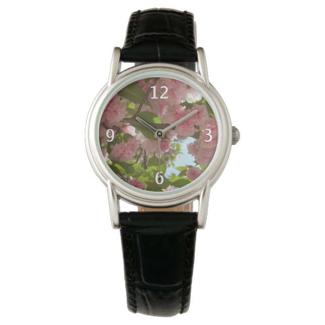 Reloj De Pulsera Floral de primavera del árbol de cerezo III con do (Anverso)