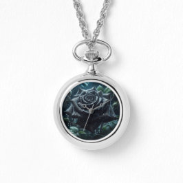 Reloj De Pulsera Floral de Rosa negro