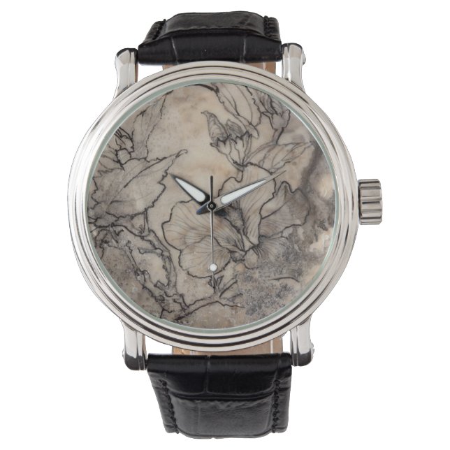Reloj De Pulsera Floral de tatuaje I (Anverso)
