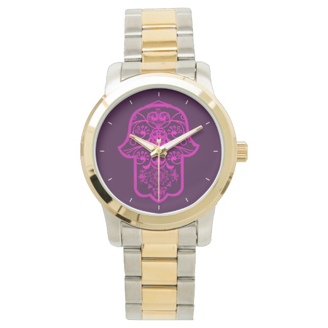 Reloj De Pulsera Floral Hamsa (Anverso)