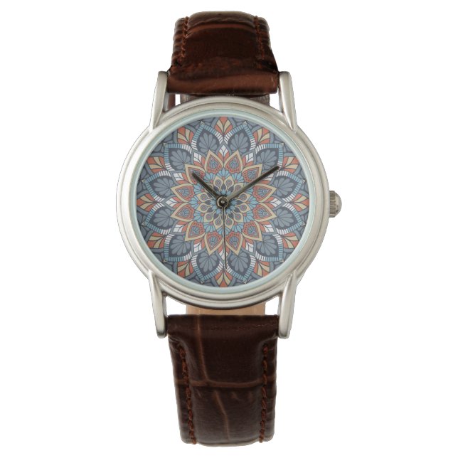 Reloj De Pulsera Floral Mandala (Anverso)