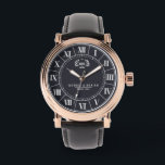 Reloj De Pulsera Floral Monogram couple names roman numbers<br><div class="desc">Floral Monogram Watch – A beautifully designed personalized watch that blends bohemian charm with timeless elegance. Featuring delicate floral accents and a stylish monogram, this watch is perfect for couples celebrating love, weddings, anniversaries, or engagements. Customize it with your names, initials, and a special date to create a meaningful keepsake....</div>