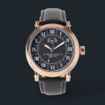 Reloj De Pulsera Floral Monogram couple names roman numbers<br><div class="desc">Floral Monogram Watch – A beautifully designed personalized watch that blends bohemian charm with timeless elegance. Featuring delicate floral accents and a stylish monogram, this watch is perfect for couples celebrating love, weddings, anniversaries, or engagements. Customize it with your names, initials, and a special date to create a meaningful keepsake....</div>