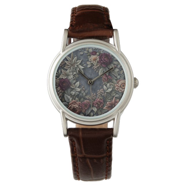 Reloj De Pulsera Floral oscura y morbosa (Anverso)