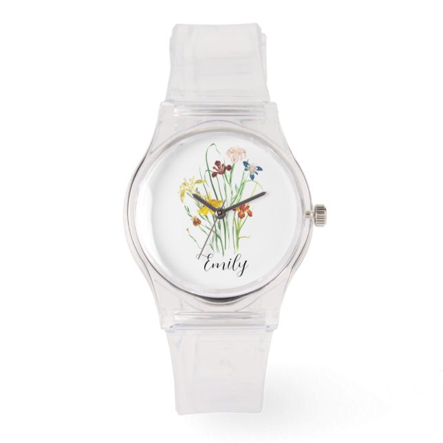 Reloj De Pulsera Floral personalizada (Anverso)