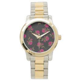 Reloj De Pulsera Floral popular rosa de lujo