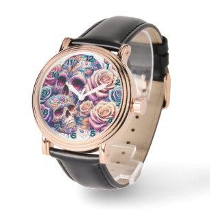 Reloj De Pulsera Floral Sugar Skull