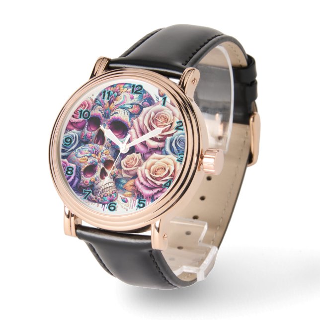 Reloj De Pulsera Floral Sugar Skull (Ángulo)
