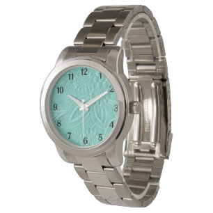 Reloj De Pulsera Floral verde de menta