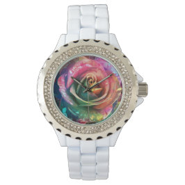 Reloj De Pulsera Florecimiento celeste: Rosa extranjero