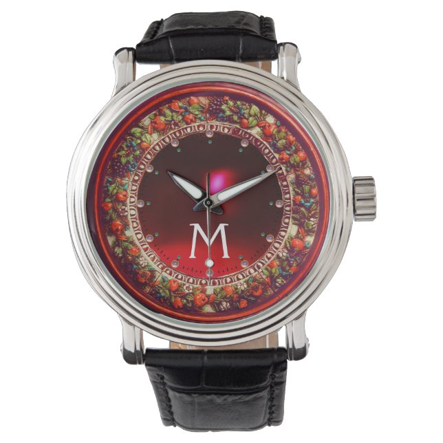 RELOJ DE PULSERA FLORENTINA ROJA FLORENA ROJA CORONA MONOGRAMA (Anverso)