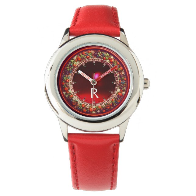 RELOJ DE PULSERA FLORENTINA ROJA FLORENA ROJA CORONA MONOGRAMA (Anverso)