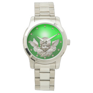 Reloj De Pulsera FLORENTINE RENAISSANCE ANGEL,verde esmeralda