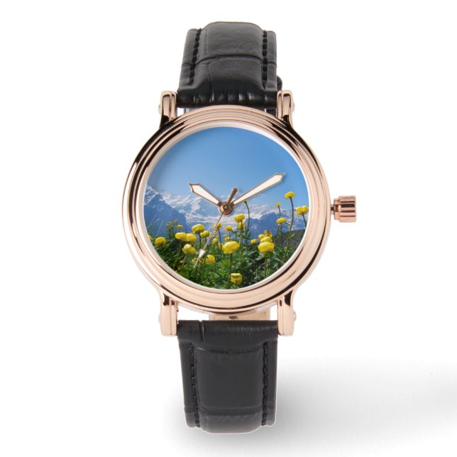 Reloj De Pulsera Flores | Alpes suizos Eiger Monch (Anverso)