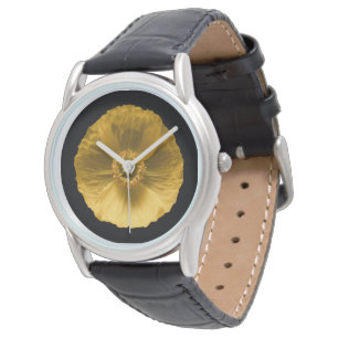 Reloj De Pulsera Flores   Amarilla