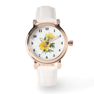 Reloj De Pulsera Flores amarillas cutáneas