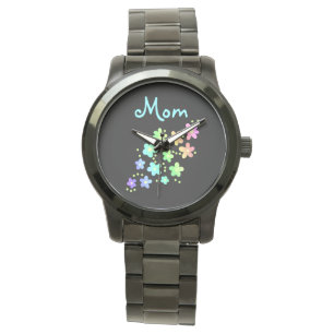 Reloj De Pulsera Flores arcoiris "Mamá"