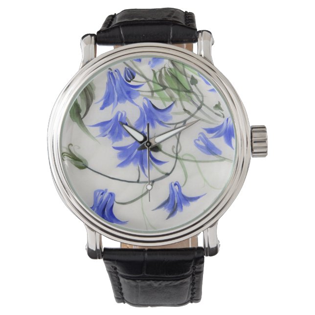 Reloj De Pulsera Flores azules (Anverso)