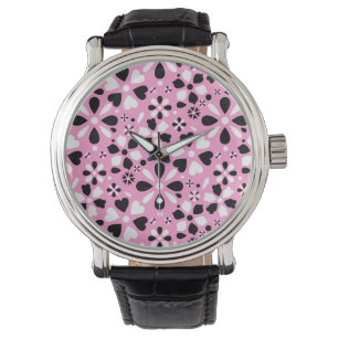 Reloj De Pulsera Flores blancas negras y ricas