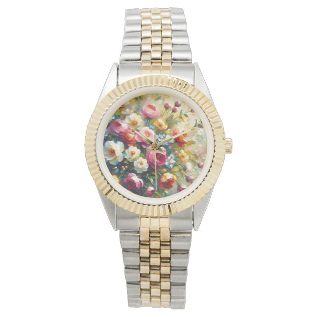 Reloj De Pulsera Flores brillantes y audaces (Anverso)