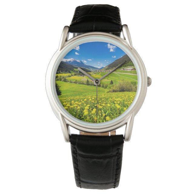 Reloj De Pulsera Flores | Cantón Dandelion de Grisons, Suiza (Anverso)