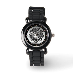 RELOJ DE PULSERA FLORES CELÁTICOS DE CONOCIMIENTOS, PIEDRAS AMETYST
