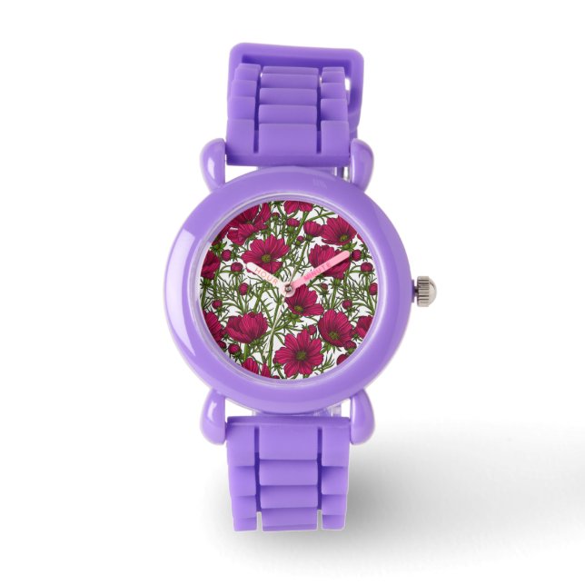Reloj De Pulsera Flores Cosmos rosadas (Anverso)